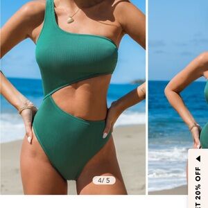 Cupshe One-Shoulder Green Swimsuit